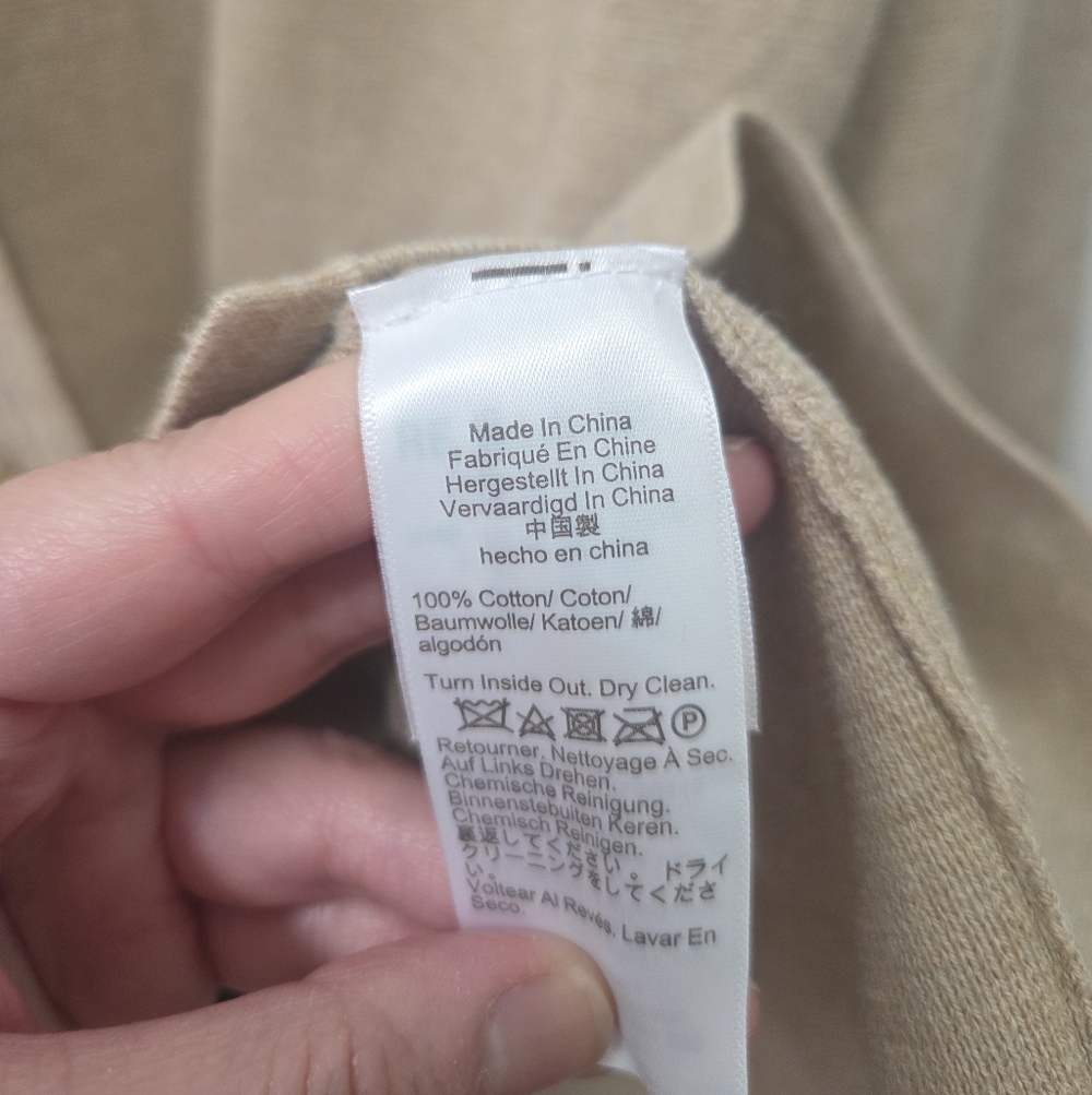 J. Crew Tan Cotton Cardigan with Gold Buttons Old Money Sophisticated Size XXL - Picture 7 of 10